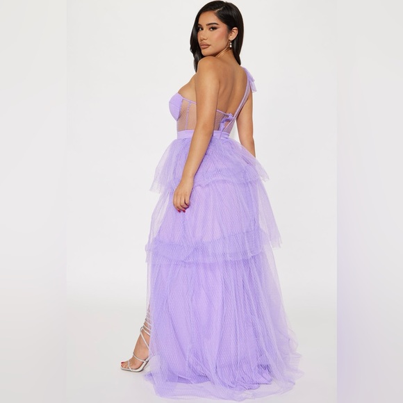 ‼️SOLD ‼️ 🌟 Fashion Nova Flirty Affair Tulle Gown - Lavender - NWT 🌟 - Picture 4 of 6